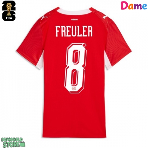 Schweiz Remo Freuler #8 Replika Hjemmebanetrøje Dame VM 2026 Kortærmet